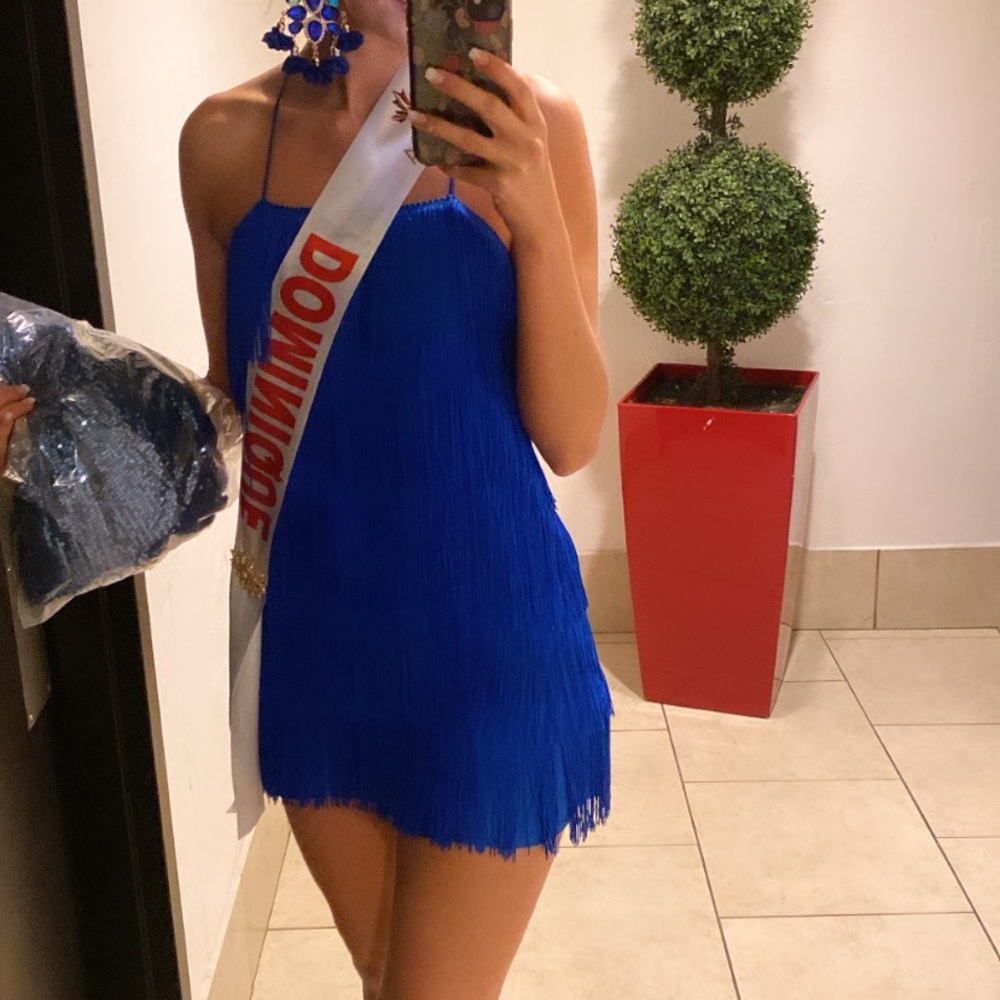 Royal Blue Fringe Dress